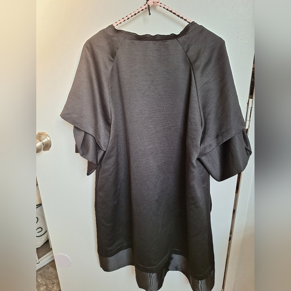 Simply Vera Vera Wang Black Satin Jacket Coat Women's Size XL - Picture 10 of 14